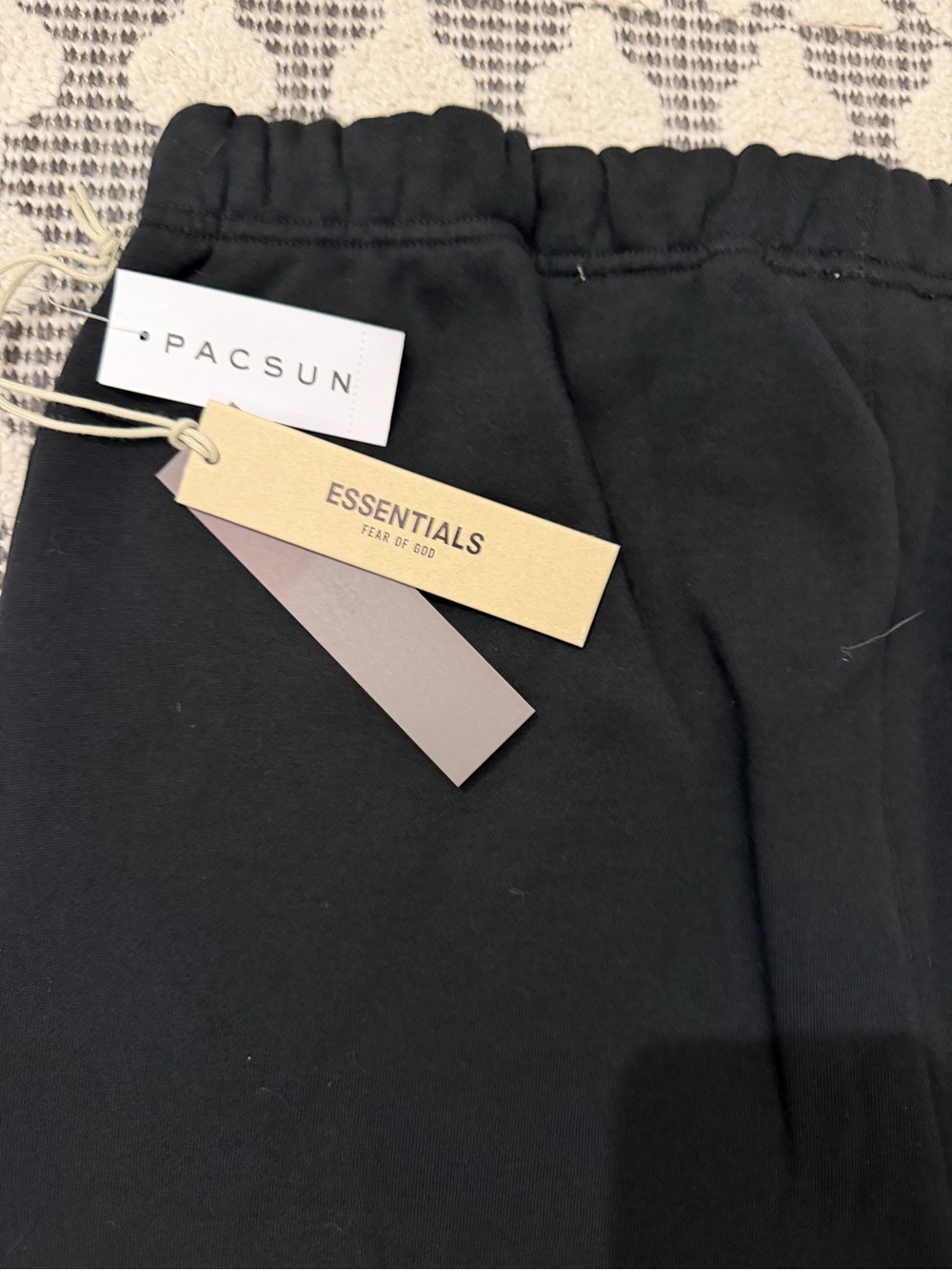 Essentials Black Drawstring Athletic Shorts - Picture 4 of 5
